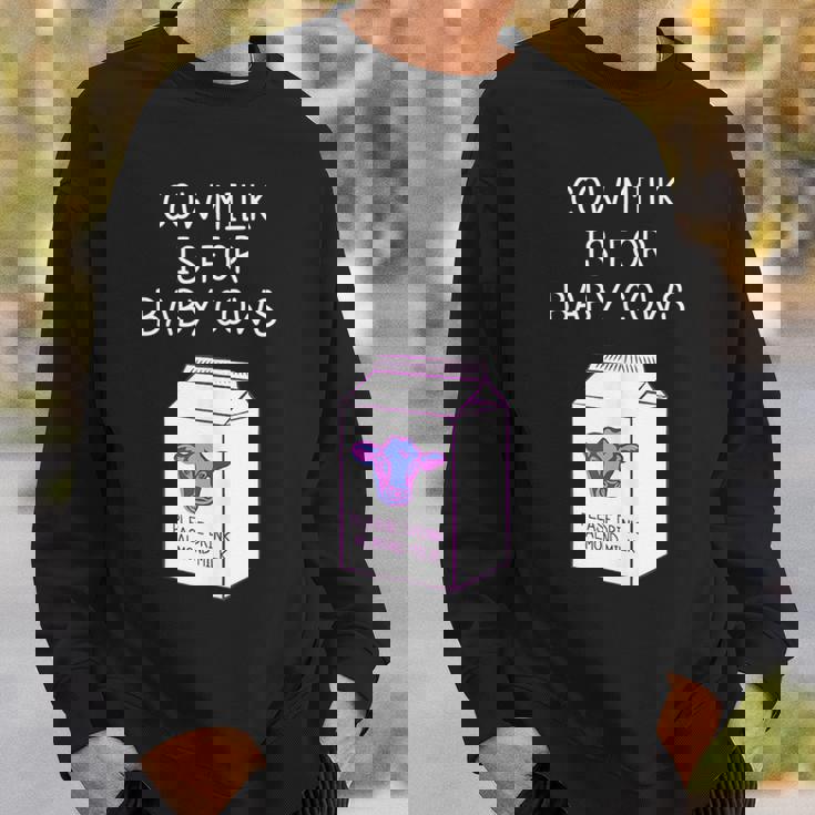 Vegan Cruelty Free Dairy Is Scary Almond Milk Dairy Free Sweatshirt Gifts for Him