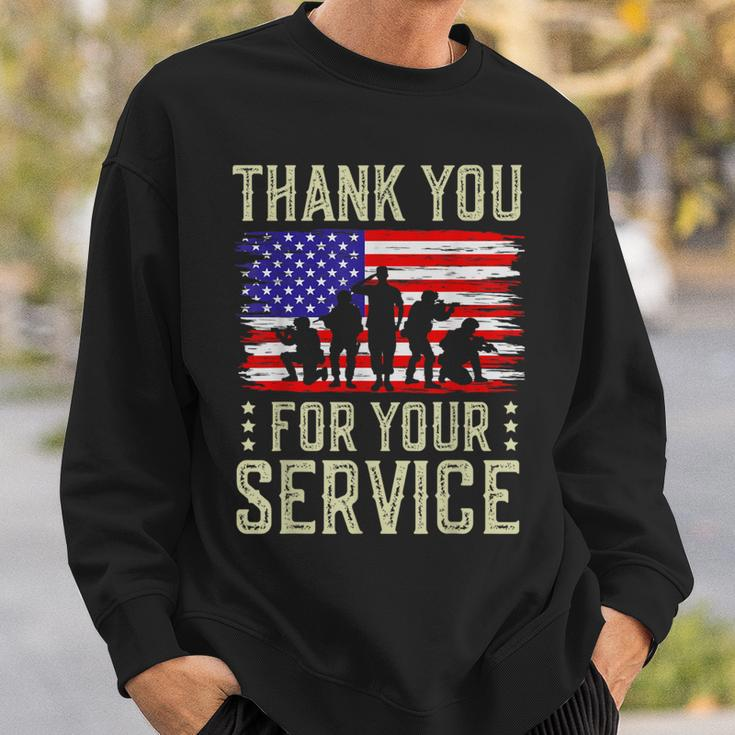 Veteran Thank You For Your Service Us Flag Veterans Day Sweatshirt Gifts for Him