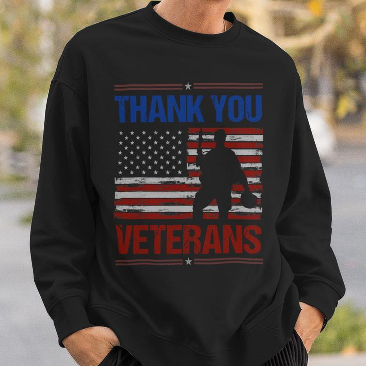 Veteran Vets Thank You Veterans Service Patriot Veteran Day American Flag 3 Veterans Sweatshirt Gifts for Him