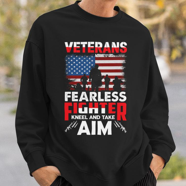 Veteran Vets Us Army Veteran Gifts Kneel American Flag Military Tee Gift Veterans Sweatshirt Gifts for Him