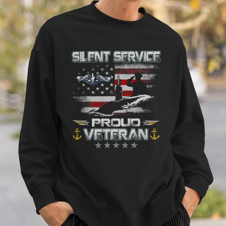 Veteran Vets US Submarine Silent Proud Service Veteran Flag Veterans Day Veterans Sweatshirt Gifts for Him