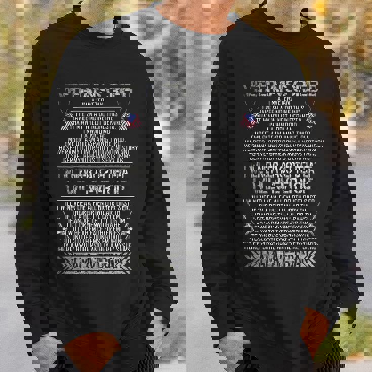 Veterans Creed Im A Veteran Proud Veterans Day Sweatshirt Gifts for Him