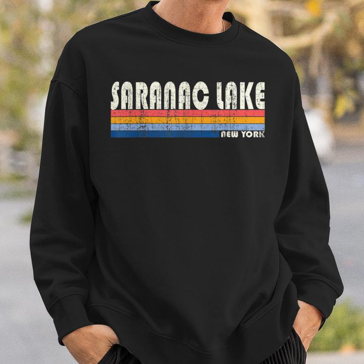 Vintage 70S 80S Style Saranac Lake Ny Sweatshirt Gifts for Him