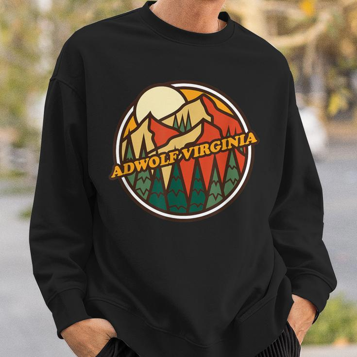 Vintage Adwolf Virginia Mountain Hiking Souvenir Print Sweatshirt Gifts for Him