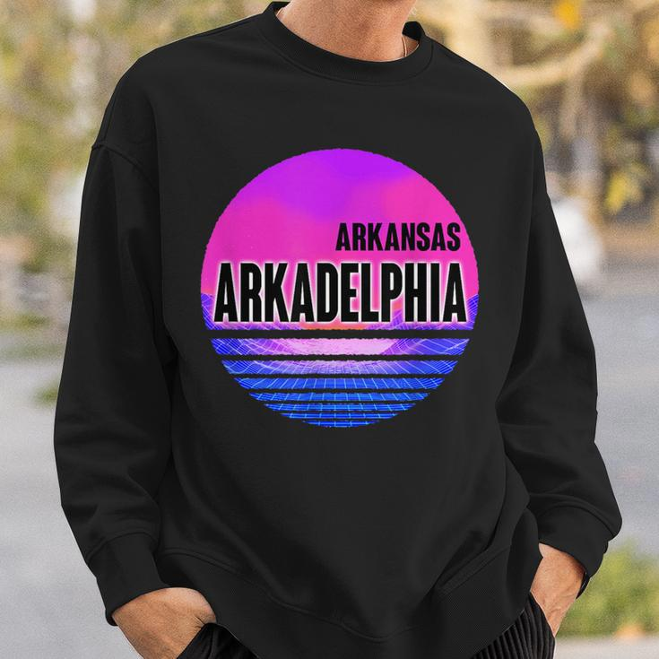 Vintage Arkadelphia Vaporwave Arkansas Sweatshirt Gifts for Him