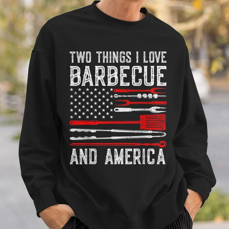Vintage Bbq America Lover Us Flag Bbg Cool American Barbecue Sweatshirt Gifts for Him