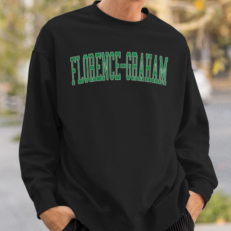 Vintage Florence-Graham Ca Distressed Green Varsity Style Sweatshirt Gifts for Him