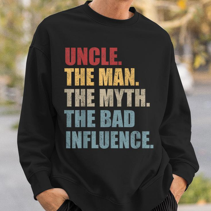 Vintage Fun Uncle Man Myth Bad Influence Sweatshirt Gifts for Him