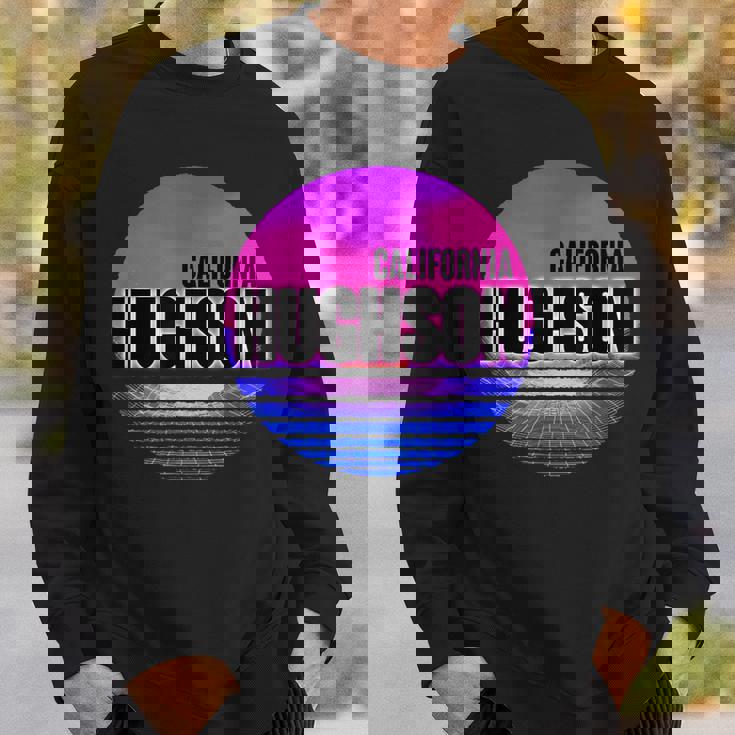 Vintage Hughson Vaporwave California Sweatshirt Gifts for Him