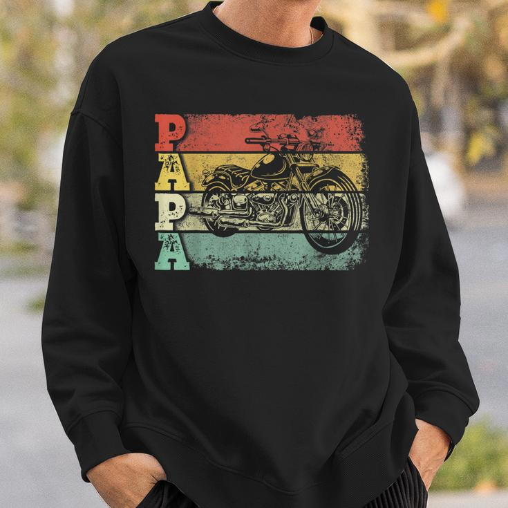 Vintage Motorcycle Papa Biker Motorcycle Rider Fathers Day Gift For Mens Sweatshirt Gifts for Him