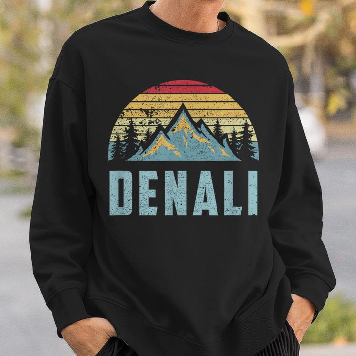 Vintage Mt Denali National Park Alaska Mountain Sweatshirt Gifts for Him
