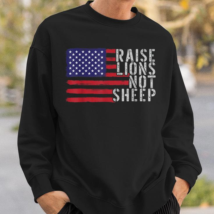 Vintage Patriotic Party Patriot Lion Raise Lions Not Sheep Sweatshirt Gifts for Him