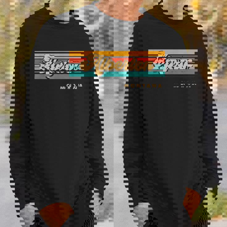 Vintage Sunset Stripes Alberton Montana Sweatshirt Gifts for Him