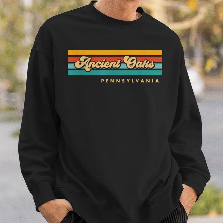 Vintage Sunset Stripes Ancient Oaks Pennsylvania Sweatshirt Gifts for Him