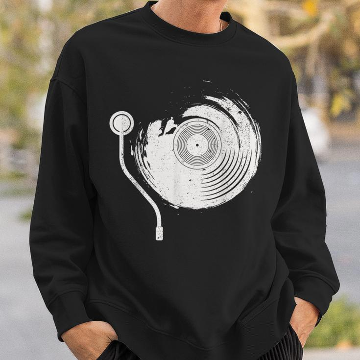 Vintage Vinyl Records Player Record Collector Music Lover Sweatshirt Gifts for Him