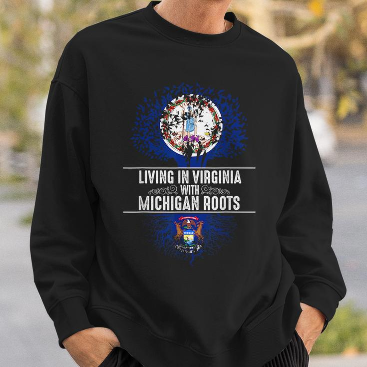 Virginia Home Michigan Roots State Tree Flag Love Gift Sweatshirt Gifts for Him
