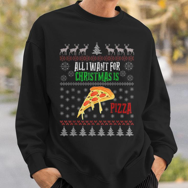 All I Want For Christmas Is Pizza Ugly Christmas Sweaters Sweatshirt Gifts for Him