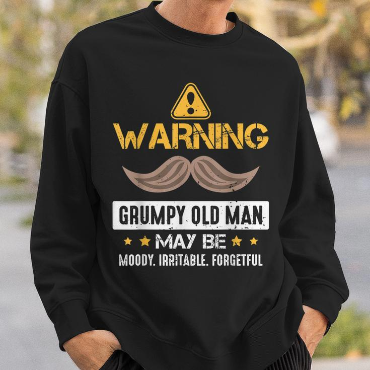 Warning Grumpy Old Man Bad Mood Forgetful Irritable Sweatshirt Gifts for Him