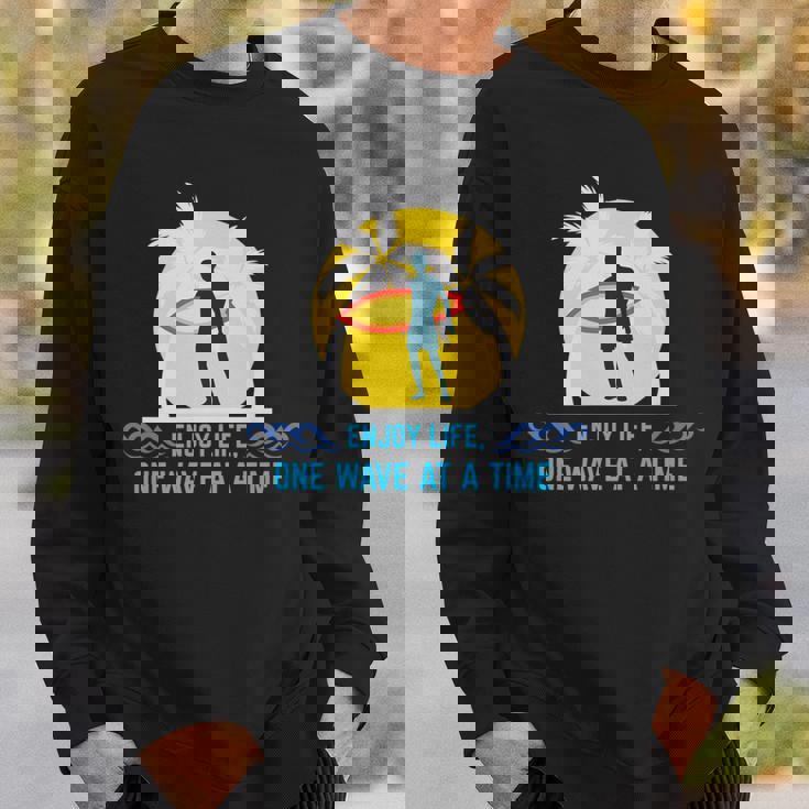 Wave Riding Windsurfer With Surfboard Sweatshirt Gifts for Him