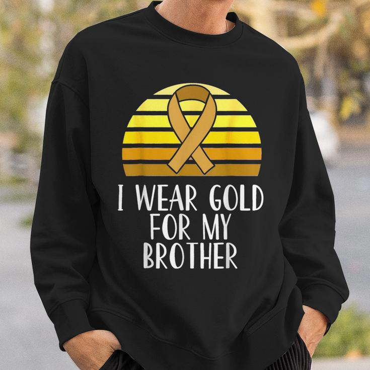 I Wear Gold For My Brother Childhood Cancer Awareness Sweatshirt Gifts for Him