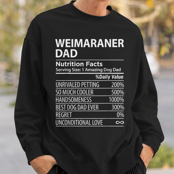 Weimaraner Dad Nutrition Facts Funny Weimaraner Dog Owner Sweatshirt Gifts for Him