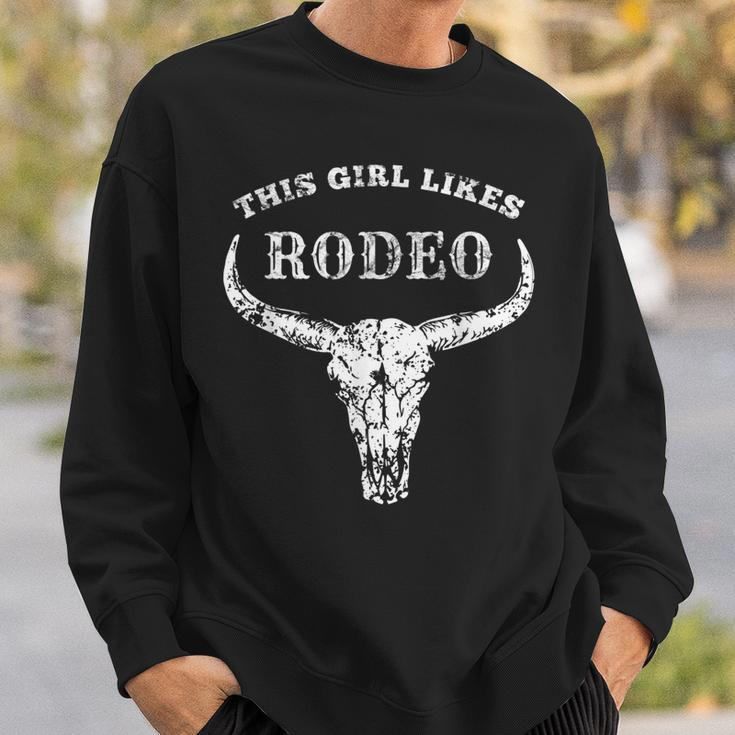 Western Country This Girl Likes Rodeo Howdy Vintage Cowgirl Sweatshirt Gifts for Him