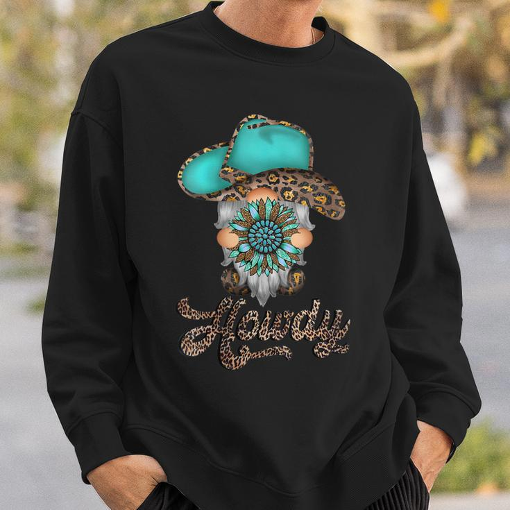 Western Texas Cowboy Hat Turquoise Gnome Cowgirl Rodeo Howdy Gift For Womens Sweatshirt Gifts for Him