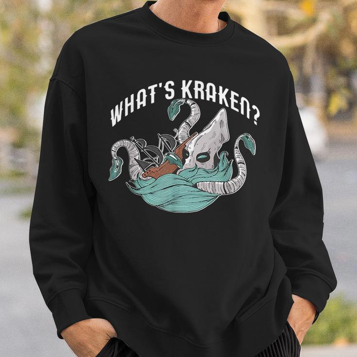 Whats Kraken Funny Cephalod Meme Crackin Pun Gift Sweatshirt Gifts for Him