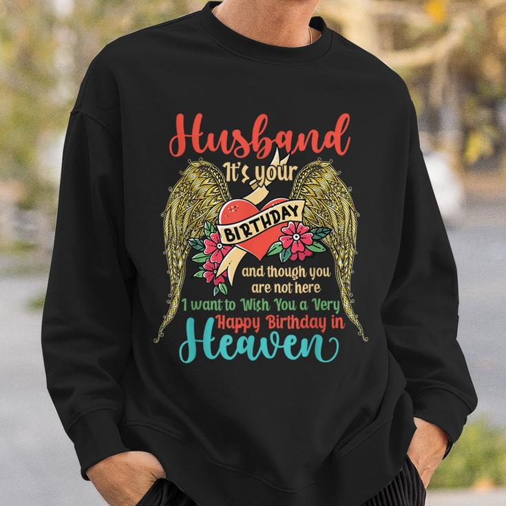 Wish A Very Happy Birthday Husband In Heaven Memorial Family Sweatshirt Gifts for Him