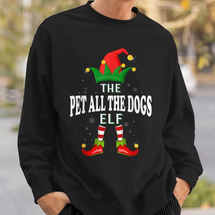 Xmas Pet All The Dogs Elf Family Matching Christmas Pajama Sweatshirt Gifts for Him