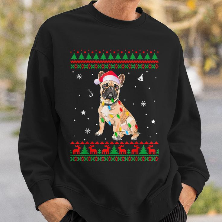 Xmas Ugly Sweater Christmas Lights French Bulldog Dog Lover Sweatshirt Gifts for Him