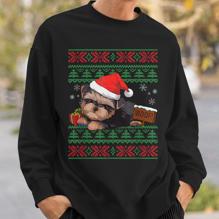 Yorkshire Terrier Dog Lover Santa Hat Ugly Christmas Sweater Sweatshirt Gifts for Him