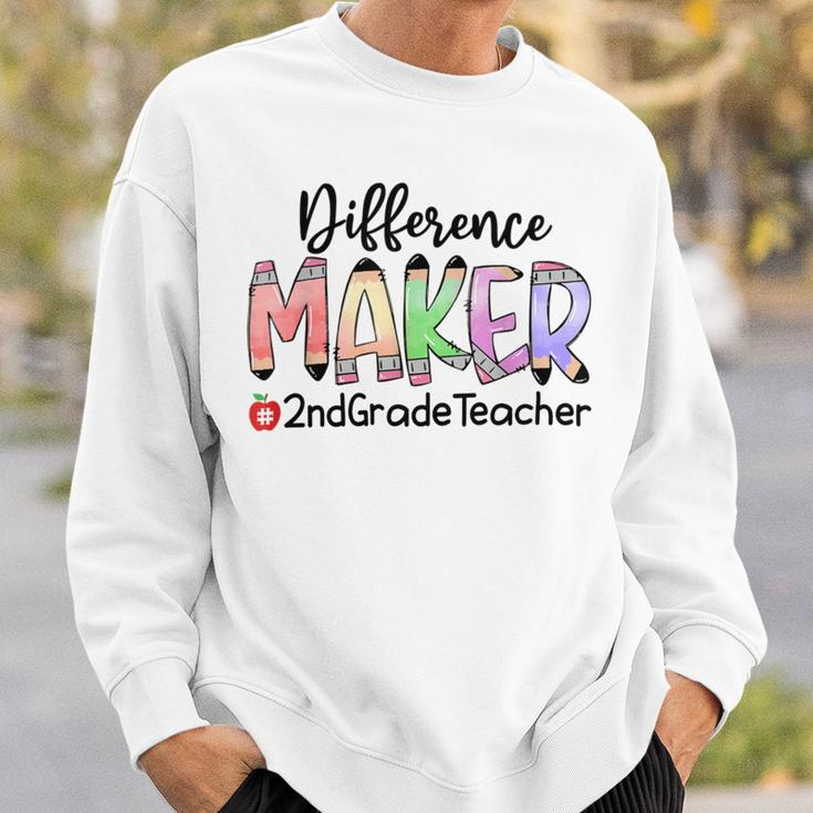 2Nd Grade Teacher Life Difference Maker Sweatshirt Gifts for Him