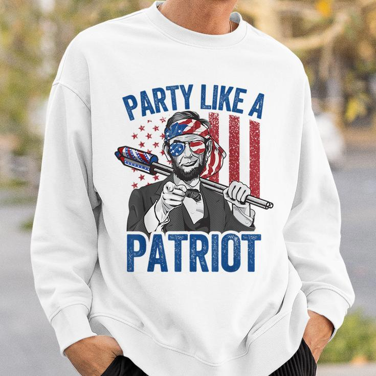 Abraham Lincoln 4Th Of July Men American Usa Flag Sweatshirt Gifts for Him