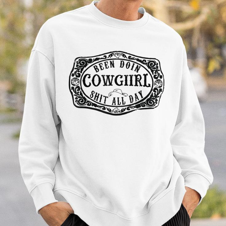 Been Doing Cowgirl Shit All Day Vintage Retro Girls Sweatshirt Gifts for Him