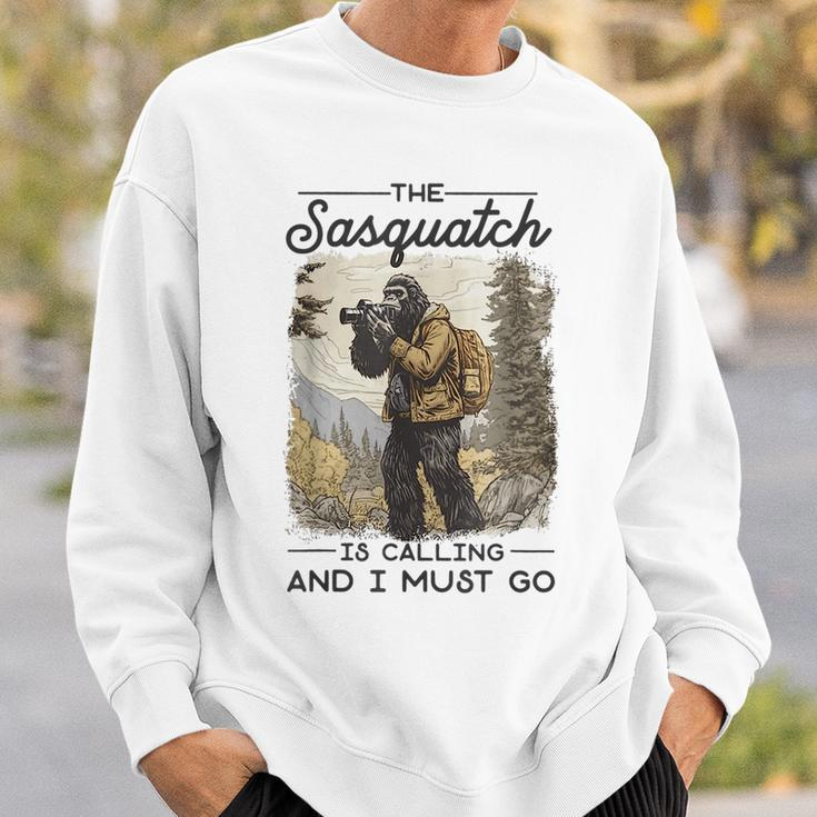 Bigfoot The Sasquatch Is Calling And I Must Go Sasquatch Funny Gifts Sweatshirt Gifts for Him