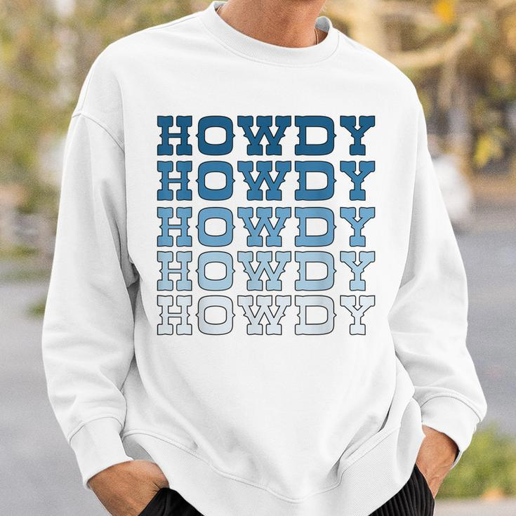 Blue Wild West Western Rodeo Yeehaw Howdy Cowgirl Country Sweatshirt Gifts for Him