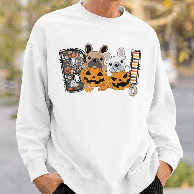 Boo French Bulldog Pumpkin Candy Dog Puppy Halloween Costume Sweatshirt Gifts for Him