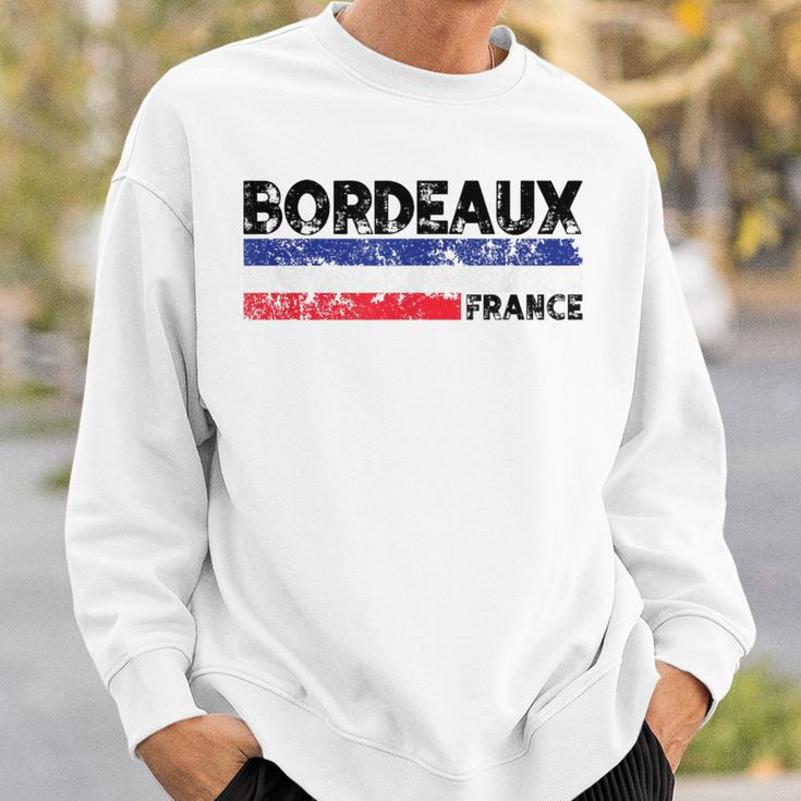 Bordeaux France Flag Tricolor French Distressed Cool Sweatshirt Gifts for Him