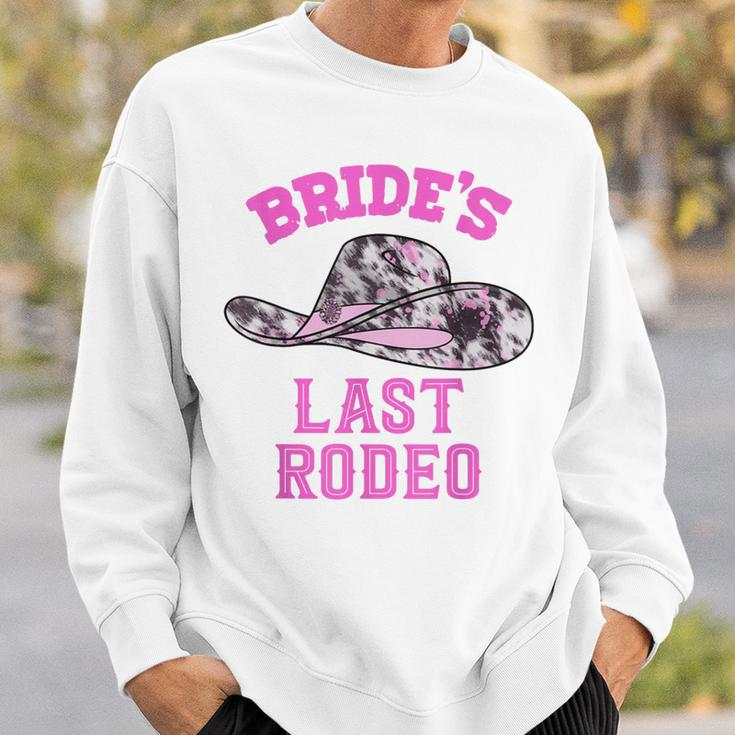 Brides Last Rodeo Cowgirl Hat Bachelorette Party Bridal Sweatshirt Gifts for Him