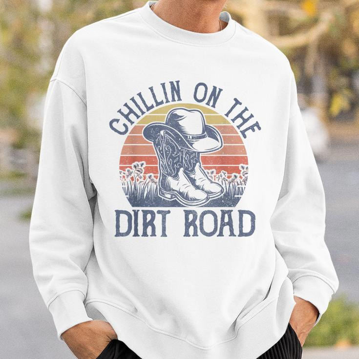 Chillin On The Dirt Road Cowboy Hat Country Music Sweatshirt Gifts for Him