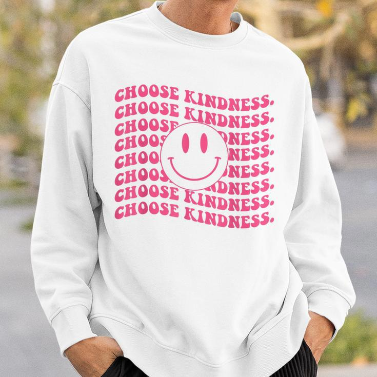 Choose Kindness Pink Smile Face Preppy Aesthetic Trendy Sweatshirt Gifts for Him