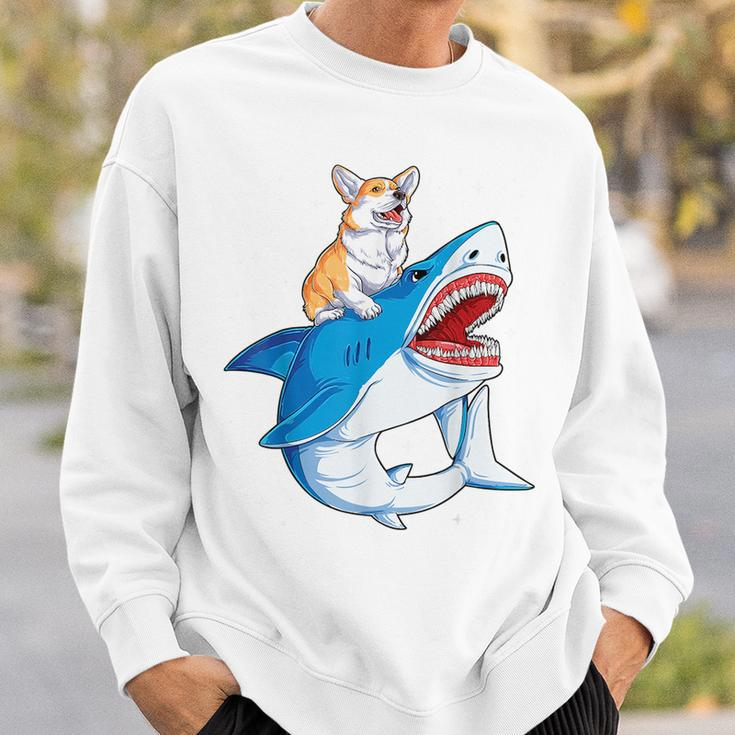 Corgi SharkKids Boys Men Space Galaxy Jawsome Gifts Sweatshirt Gifts for Him