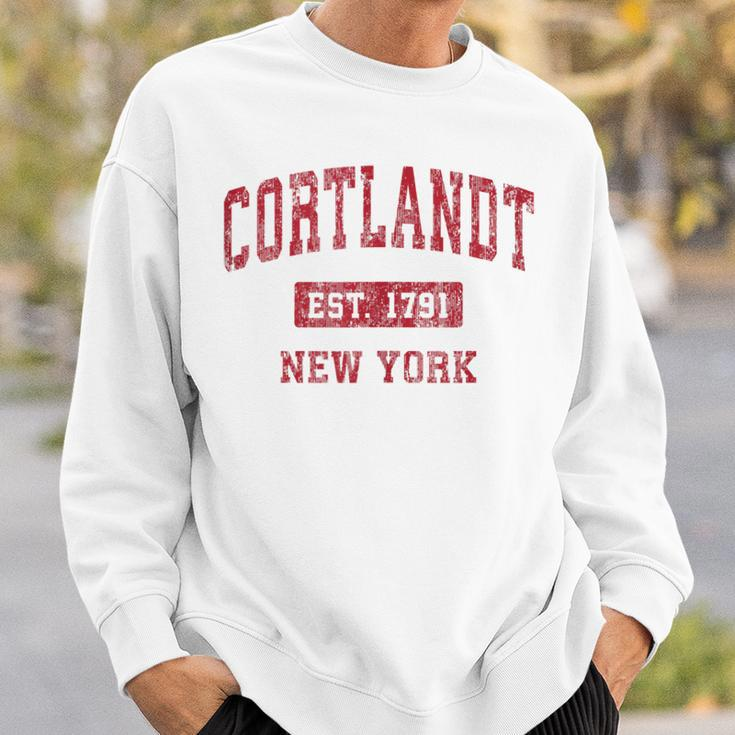 Cortlandt New York Ny Vintage Sports Red Sweatshirt Gifts for Him