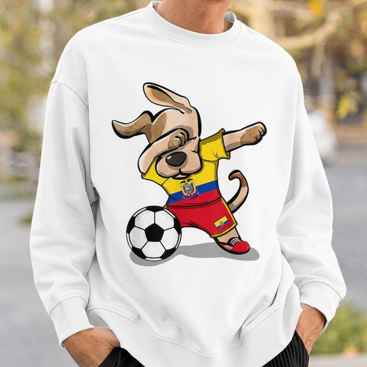 Dabbing Dog Ecuador Soccer Fans Jersey Ecuadorian Football Sweatshirt Gifts for Him