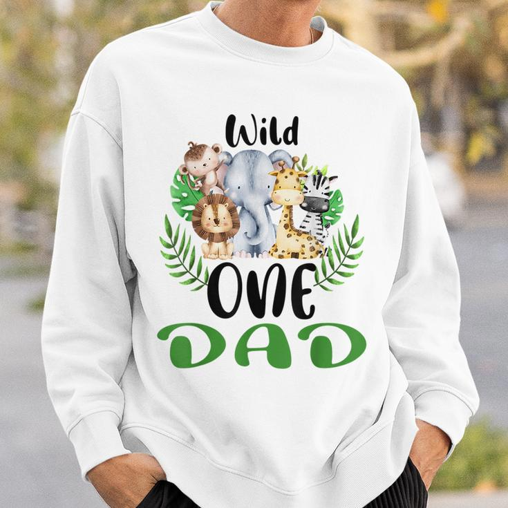 Dad Of The Wild One Zoo Birthday Safari Jungle Animal Sweatshirt Gifts for Him