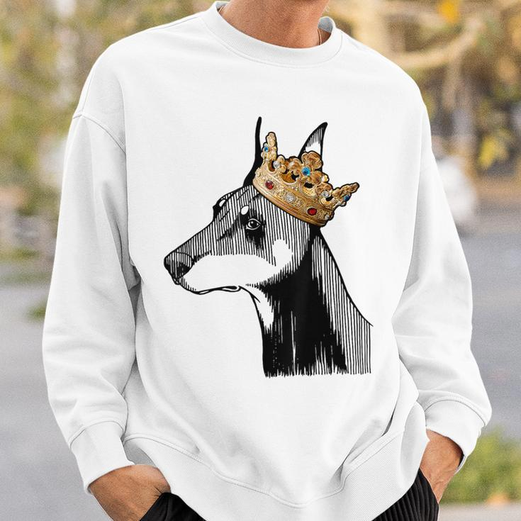 Doberman Pinscher Dog Wearing Crown Sweatshirt Gifts for Him