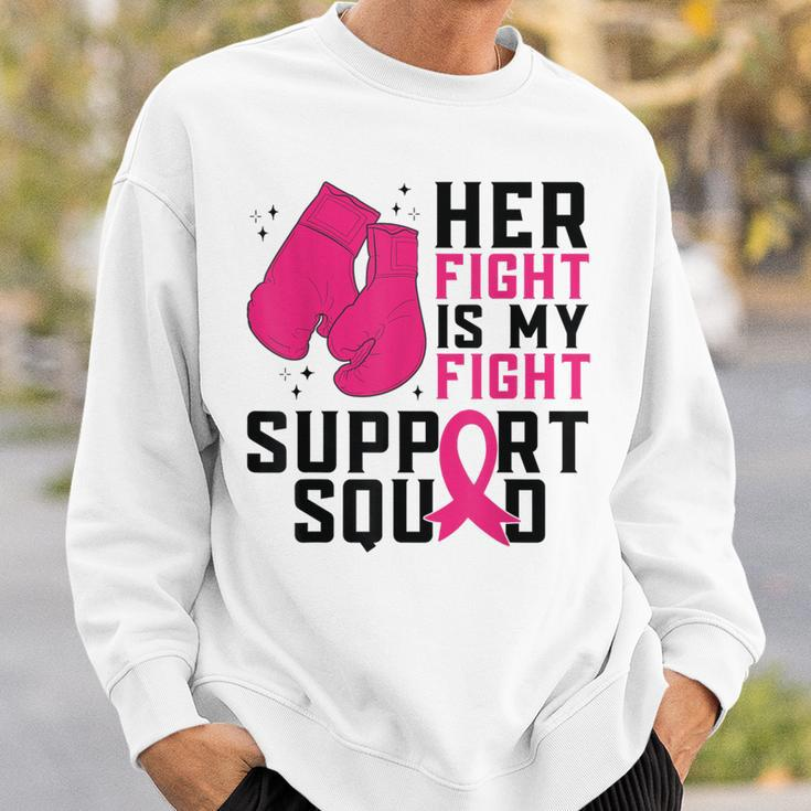 Her Fight Is My Fight Boxing Glove Breast Cancer Awareness Sweatshirt Gifts for Him