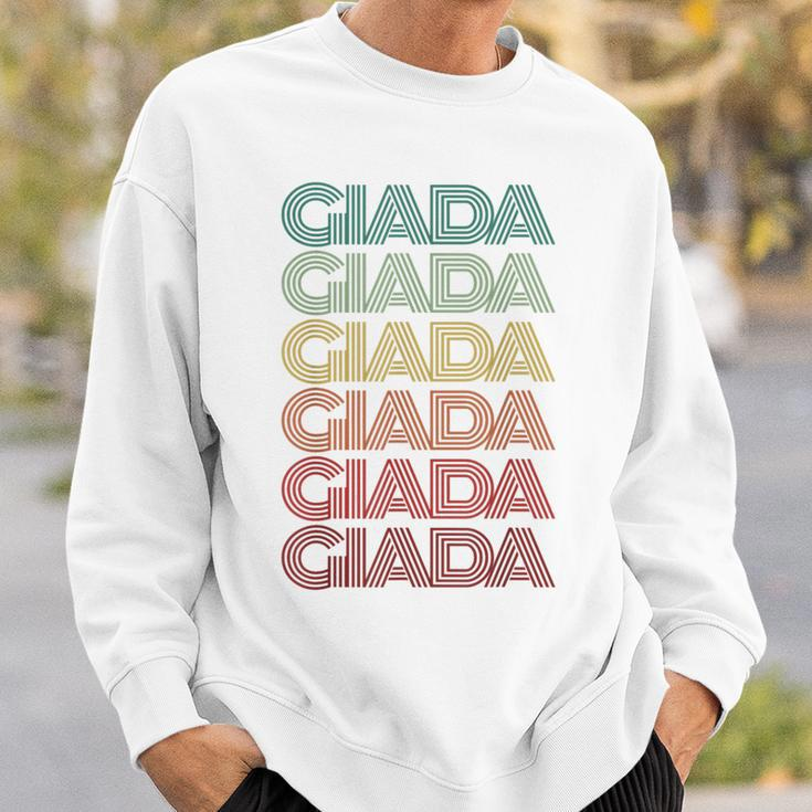 First Name Giada Italian Girl Retro Name Tag Groovy Party Sweatshirt Gifts for Him
