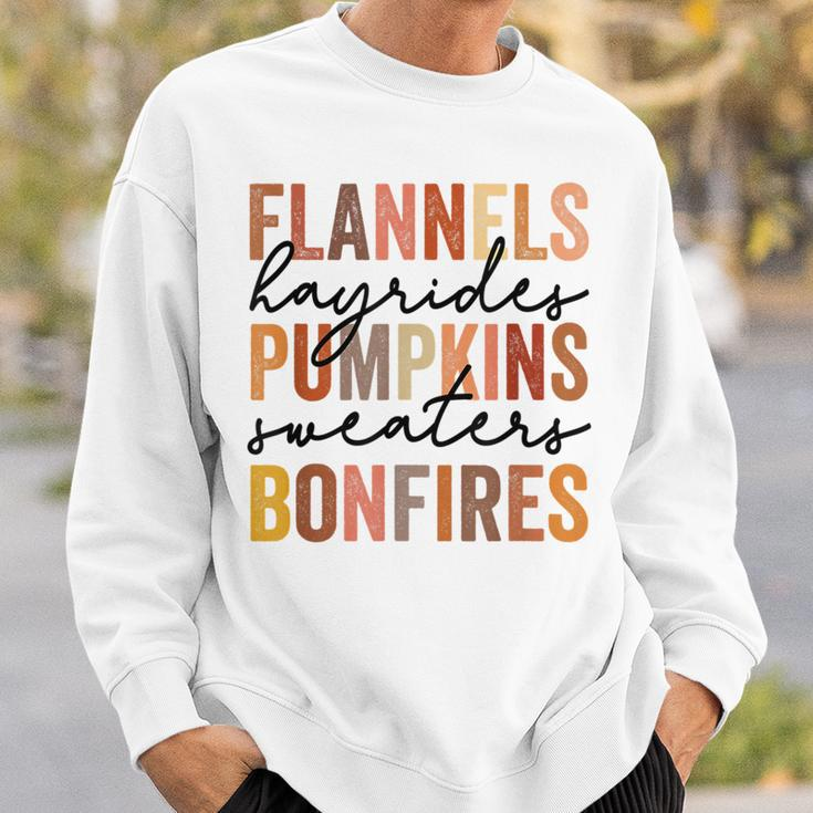 Flannels Hayrides Pumpkins Vintage Sweaters Bonfires Autumn Autumn Sweatshirt Gifts for Him